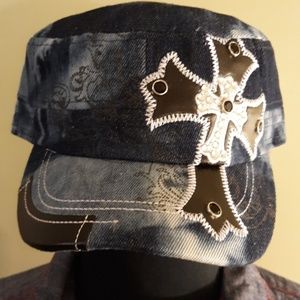 Tie Dyed Cap w/Bling Cross